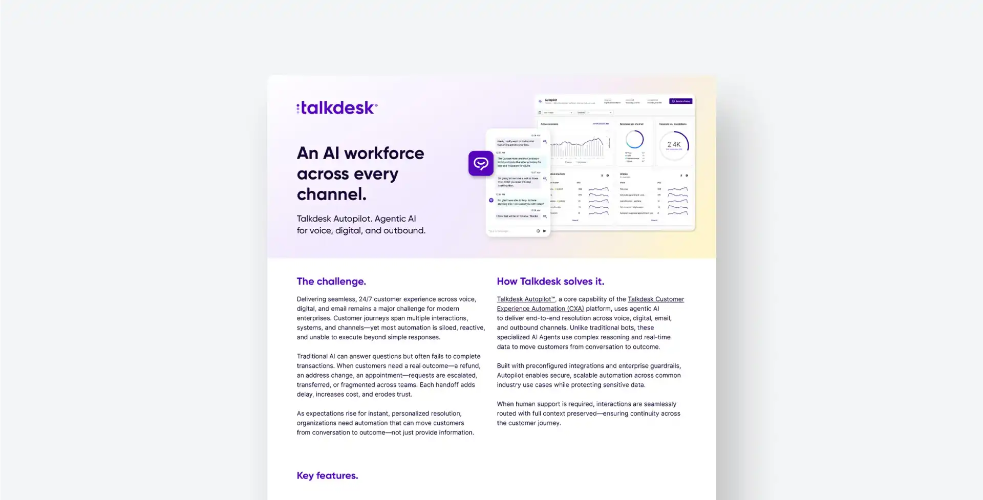 Hero Datasheet Talkdesk Autopilot