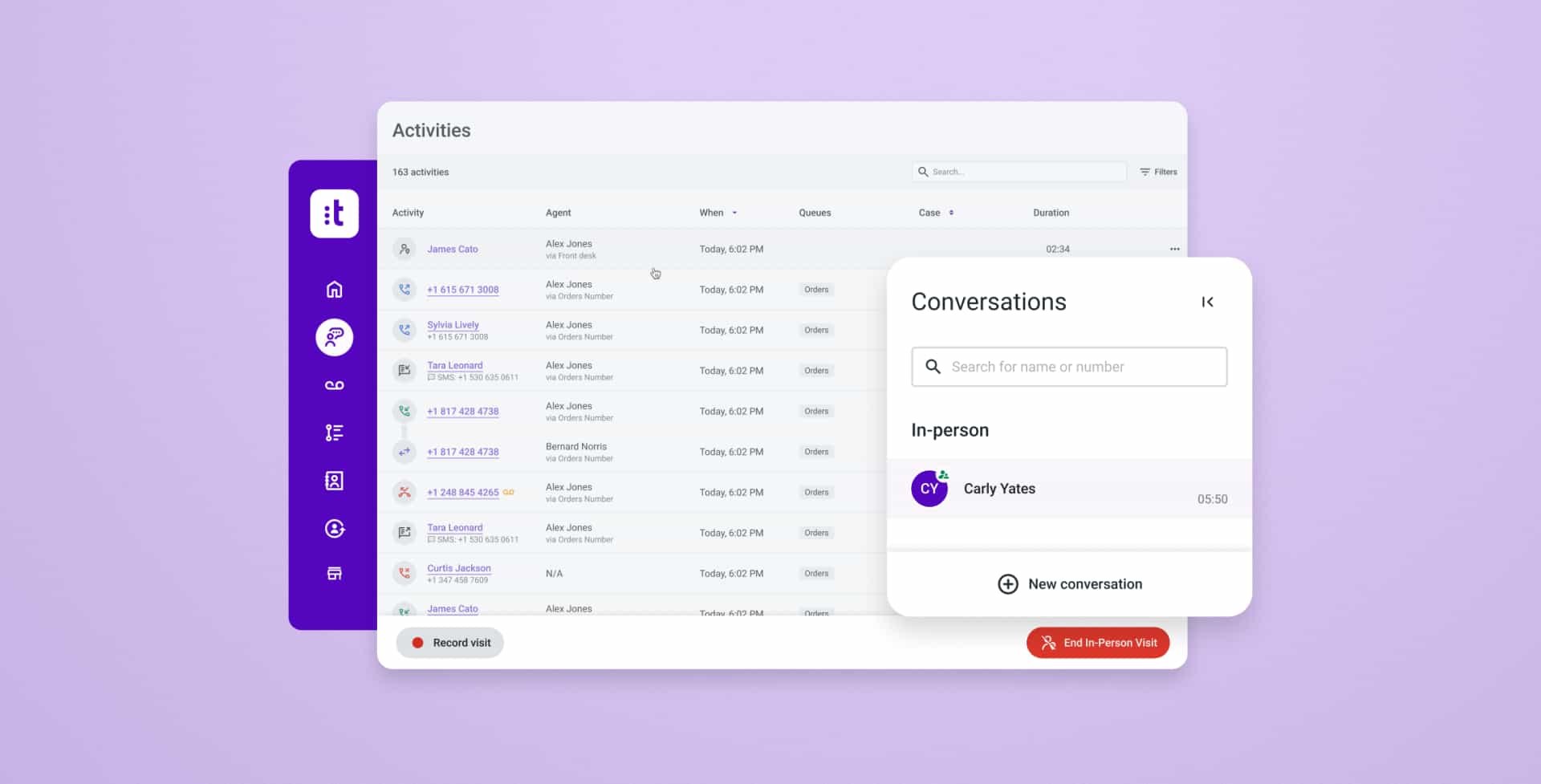 Actividad de Conversación de Talkdesk para Tiendas
