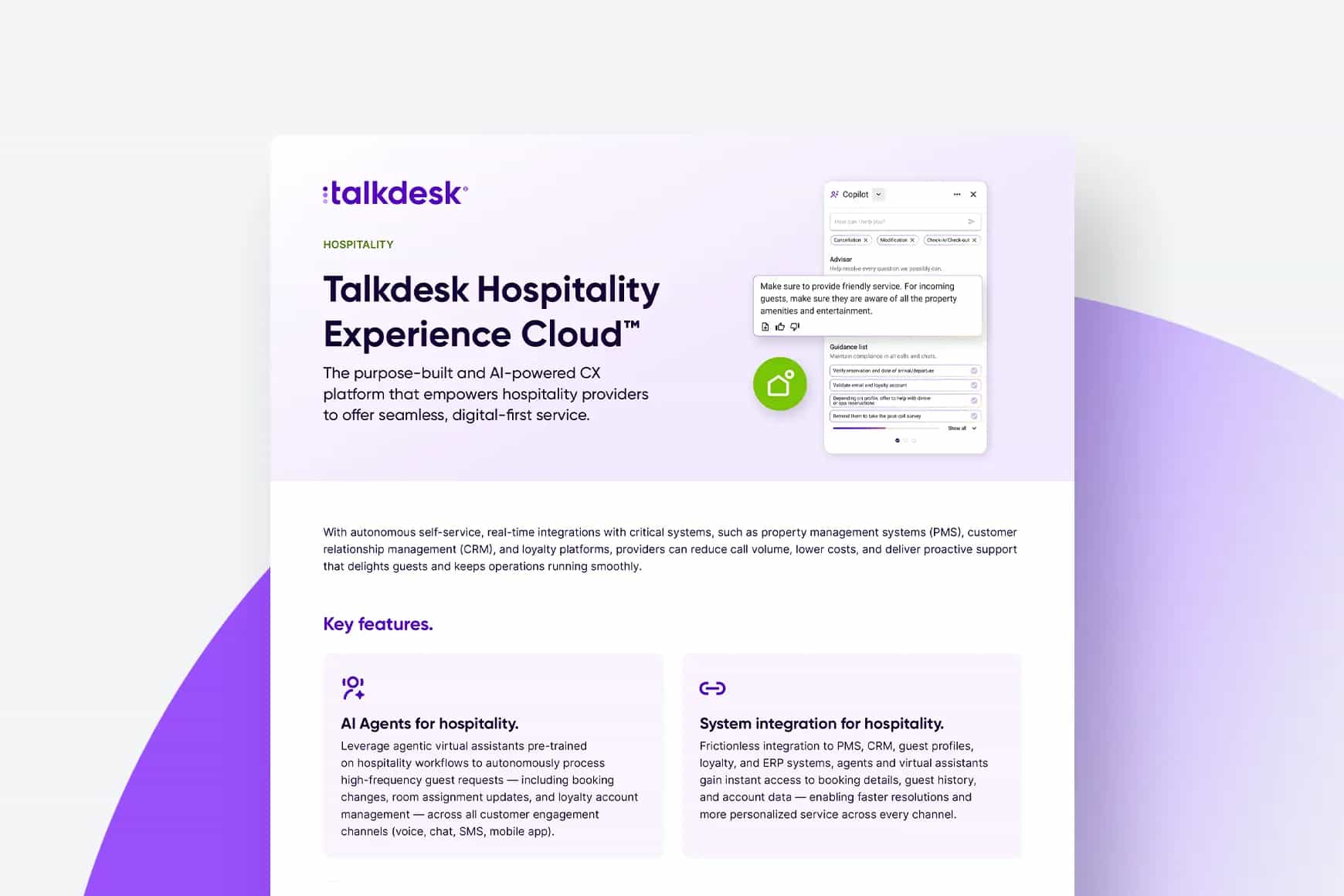 Talkdesk Hospitality Experience Cloud