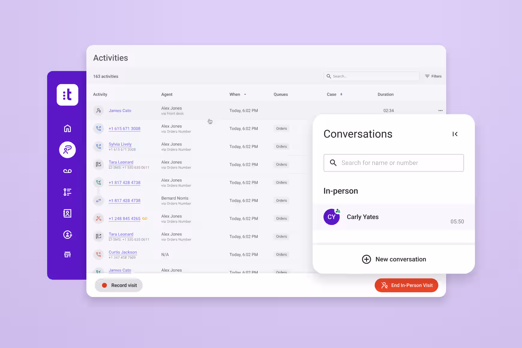 Activité de conversation de Talkdesk For Stores