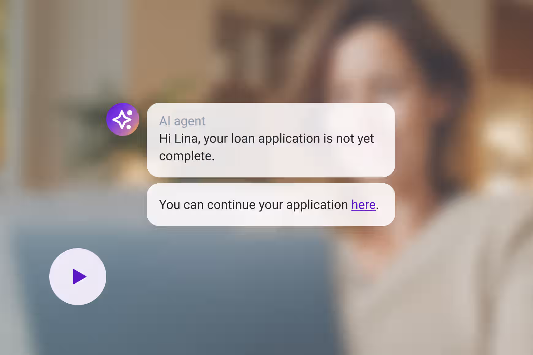 Demonstração: Retomando um pedido de empréstimo por chat